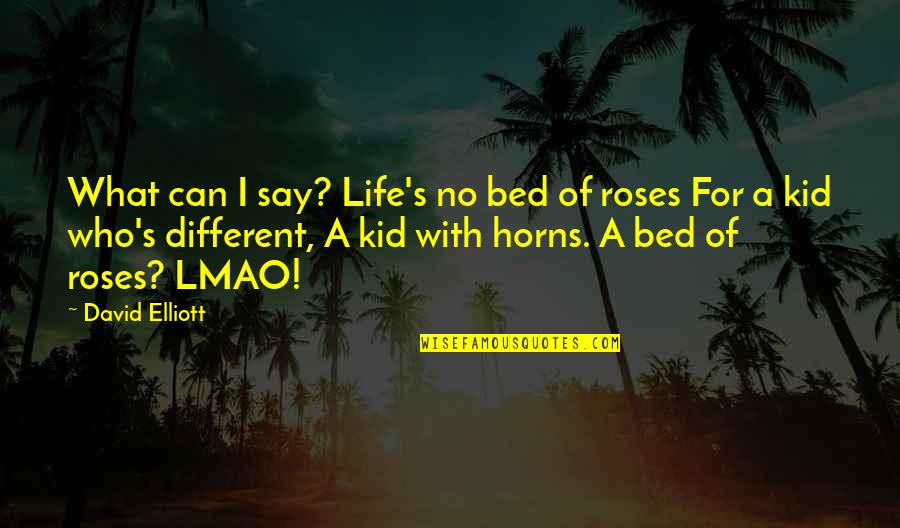 Roses Quotes By David Elliott: What can I say? Life's no bed of