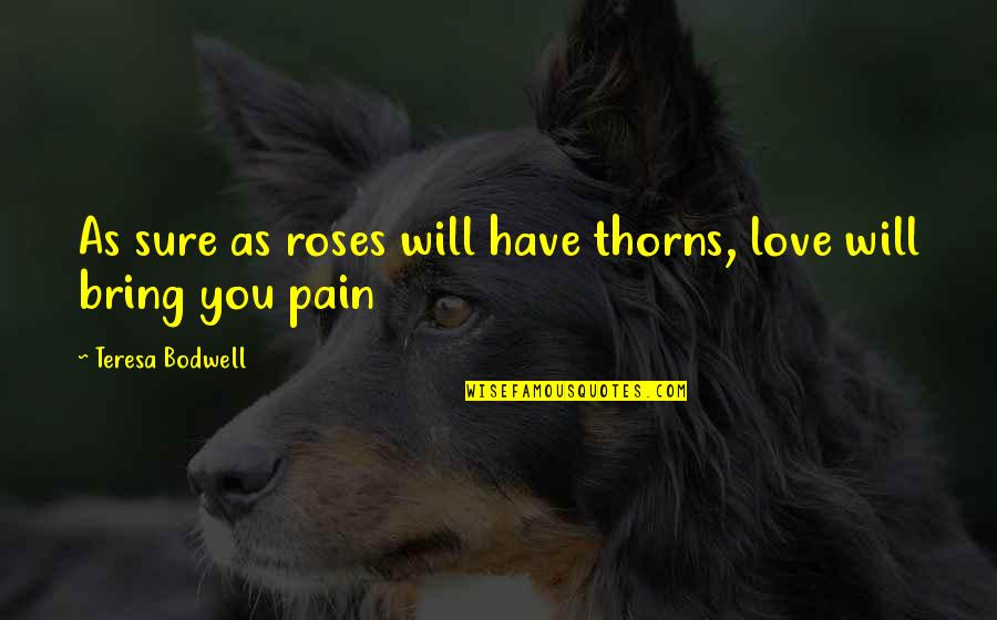 Roses Quotes By Teresa Bodwell: As sure as roses will have thorns, love