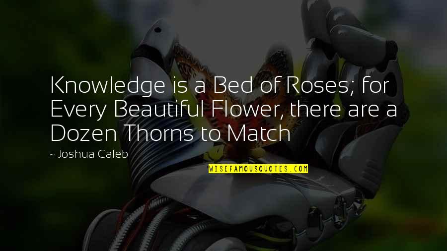 Roses Thorns Quotes By Joshua Caleb: Knowledge is a Bed of Roses; for Every