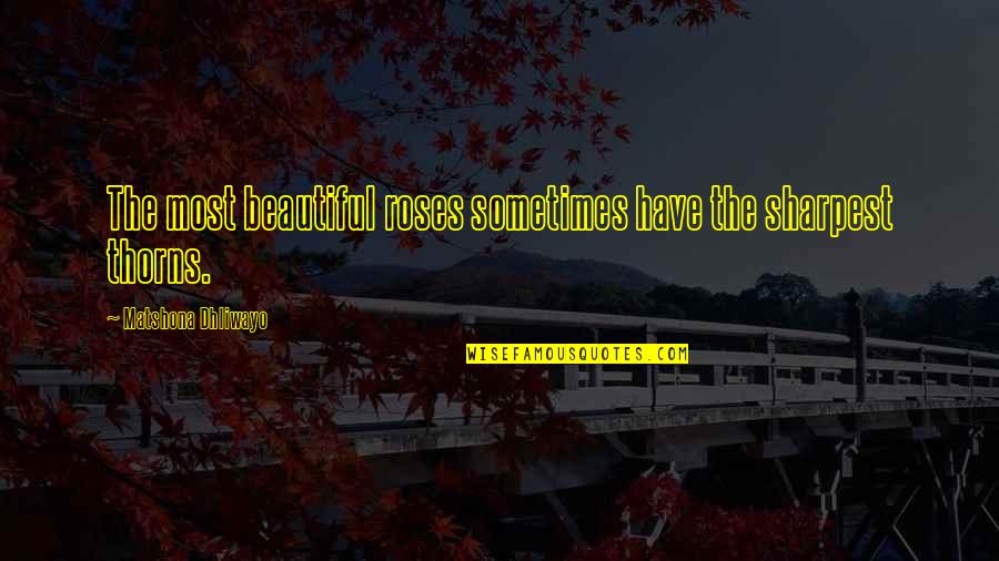 Roses Thorns Quotes By Matshona Dhliwayo: The most beautiful roses sometimes have the sharpest Roses Thorns Quotes By Matshona Dhliwayo: The most beautiful roses sometimes have the sharpest
