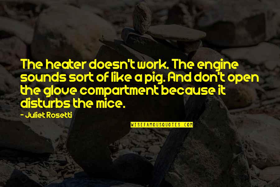 Rosetti Quotes By Juliet Rosetti: The heater doesn't work. The engine sounds sort
