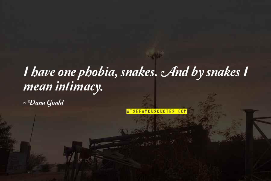 Rosewater Quotes By Dana Gould: I have one phobia, snakes. And by snakes