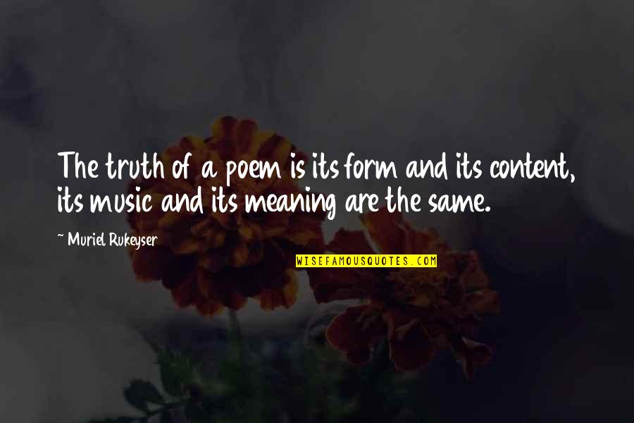 Rosh Hashanah Images And Quotes By Muriel Rukeyser: The truth of a poem is its form