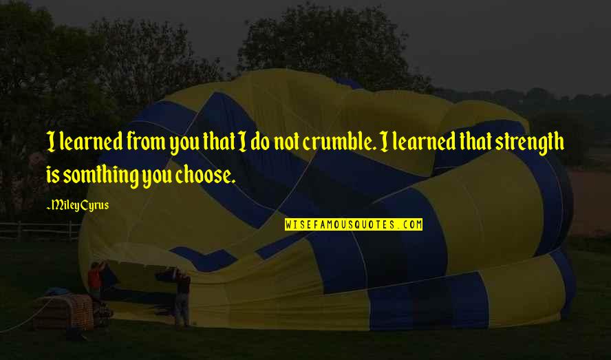 Rosicka Okr Hlolist Quotes By Miley Cyrus: I learned from you that I do not
