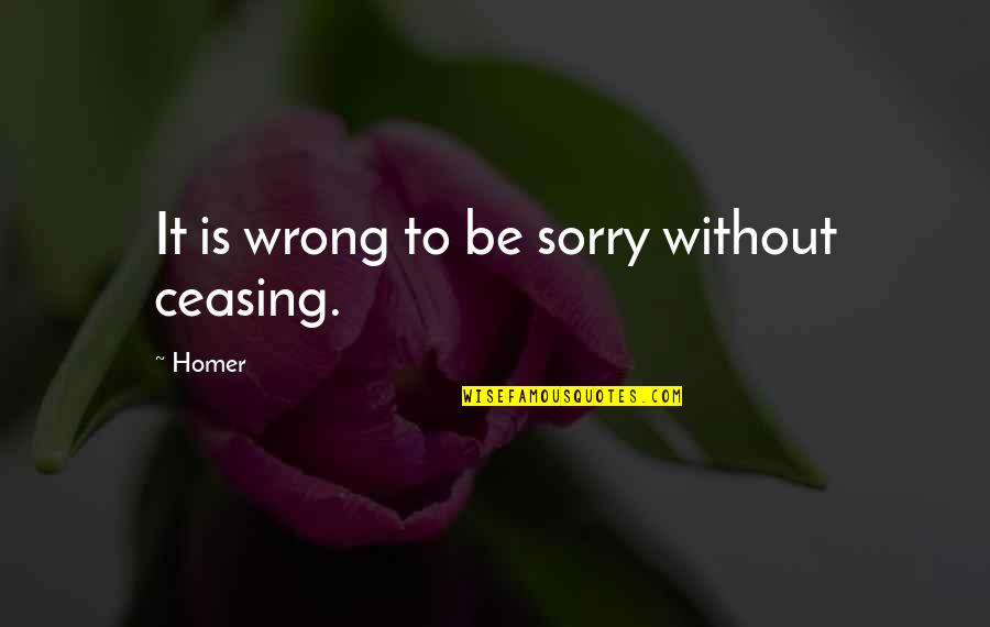 Rosicrucian Quotes By Homer: It is wrong to be sorry without ceasing.
