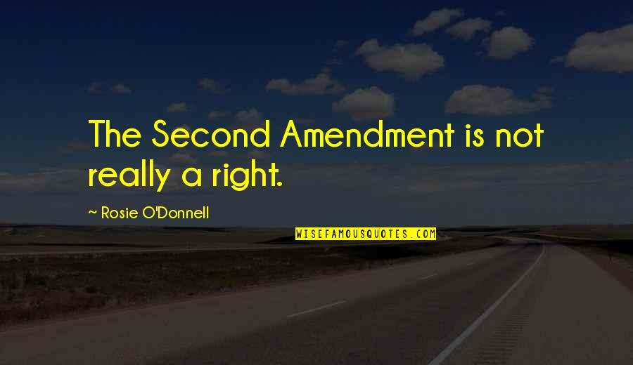 Rosie O Donnell Quotes By Rosie O'Donnell: The Second Amendment is not really a right. Rosie O Donnell Quotes By Rosie O'Donnell: The Second Amendment is not really a right.