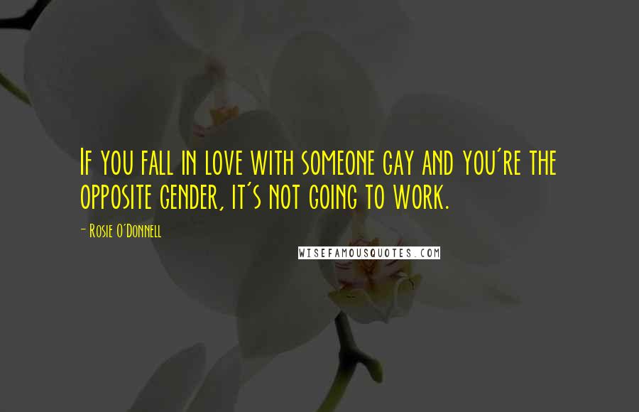 Rosie O'Donnell quotes: If you fall in love with someone gay and you're the opposite gender, it's not going to work.