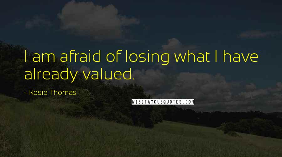 Rosie Thomas quotes: I am afraid of losing what I have already valued.
