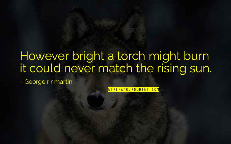 Rosilyn Quotes By George R R Martin: However bright a torch might burn it could Rosilyn Quotes By George R R Martin: However bright a torch might burn it could