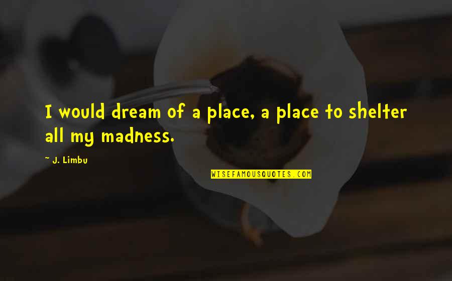 Rosquinhas Fofas Quotes By J. Limbu: I would dream of a place, a place