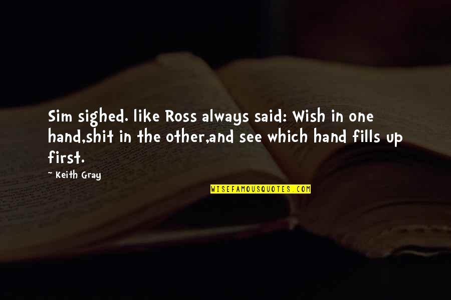 Ross Best Quotes By Keith Gray: Sim sighed. like Ross always said: Wish in Ross Best Quotes By Keith Gray: Sim sighed. like Ross always said: Wish in