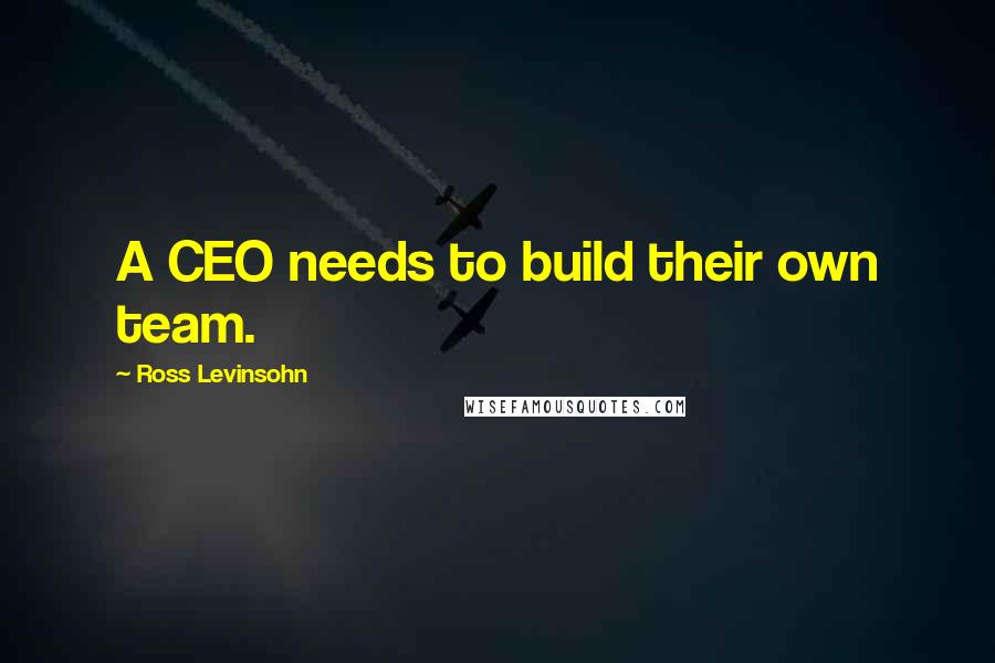 Ross Levinsohn quotes: A CEO needs to build their own team.