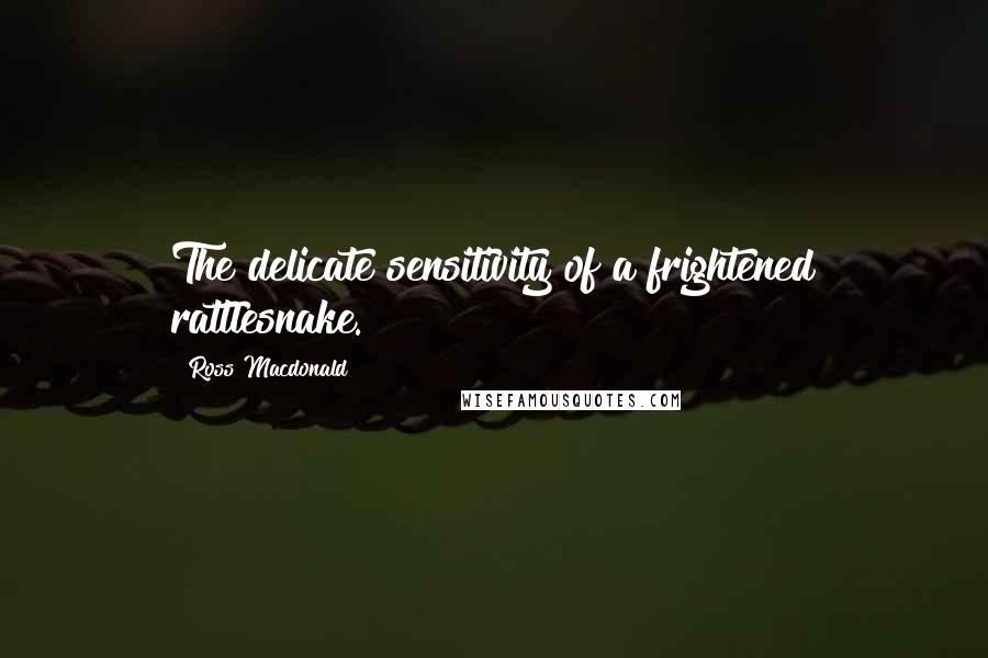 Ross Macdonald quotes: The delicate sensitivity of a frightened rattlesnake.