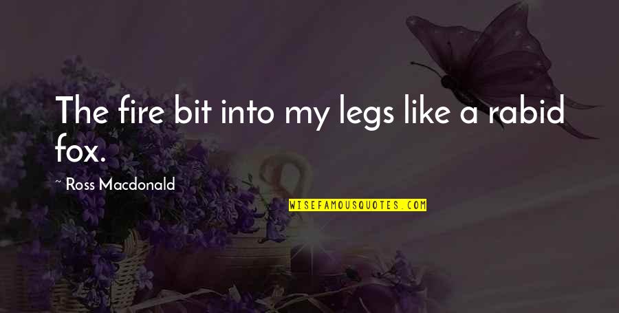 Ross Macdonald Quotes By Ross Macdonald: The fire bit into my legs like a Ross Macdonald Quotes By Ross Macdonald: The fire bit into my legs like a