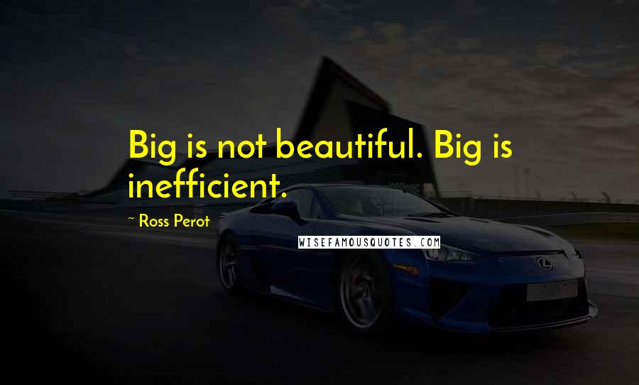 Ross Perot quotes: Big is not beautiful. Big is inefficient.