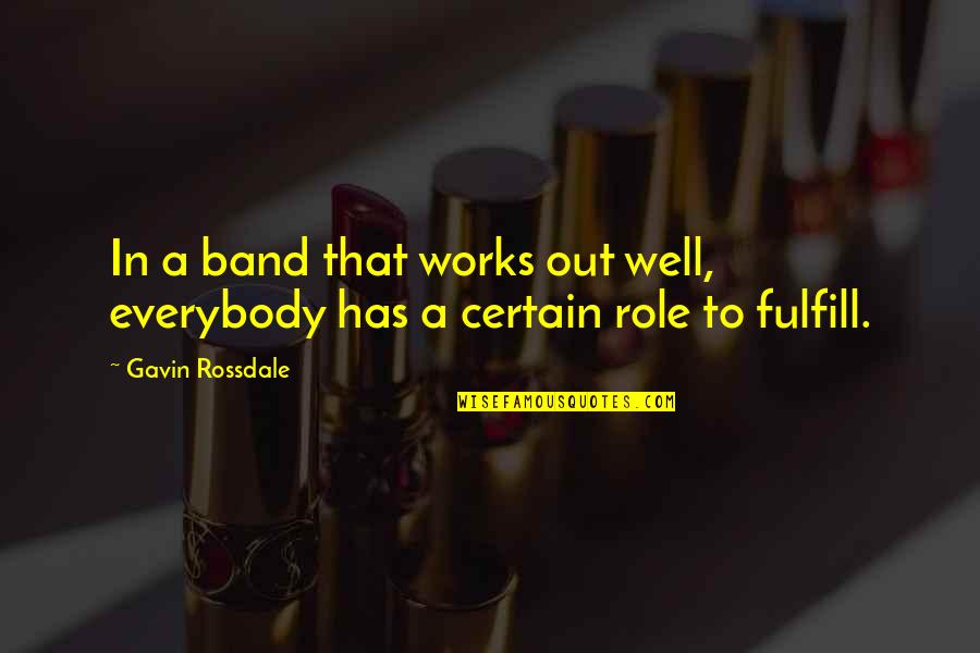Rossdale Gavin Quotes By Gavin Rossdale: In a band that works out well, everybody