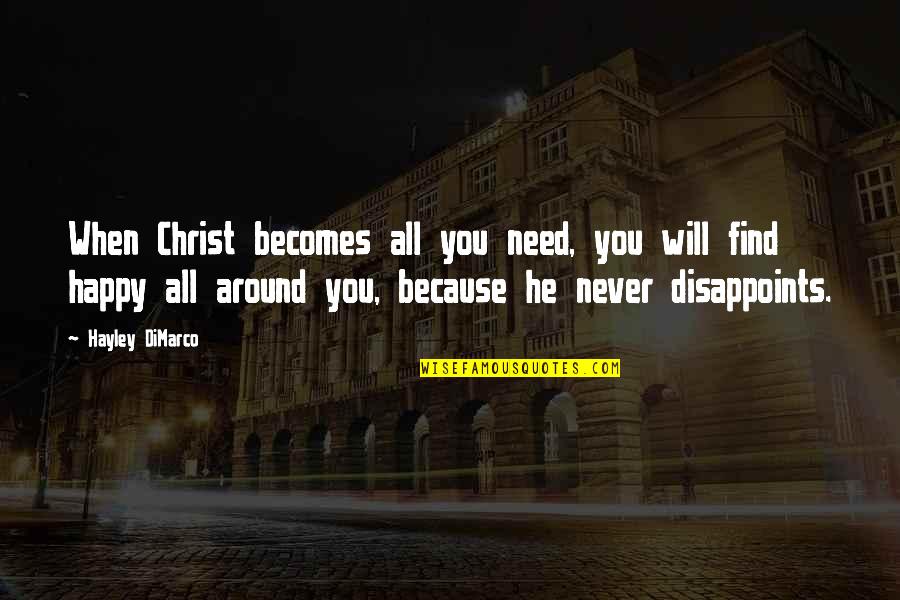 Rosskopf Joey Quotes By Hayley DiMarco: When Christ becomes all you need, you will
