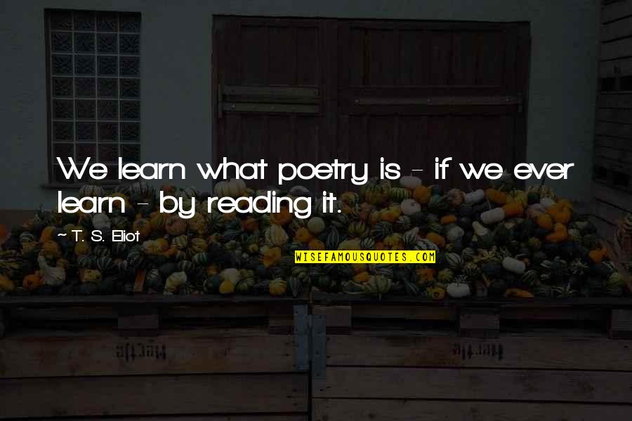 Rossner Artist Quotes By T. S. Eliot: We learn what poetry is - if we
