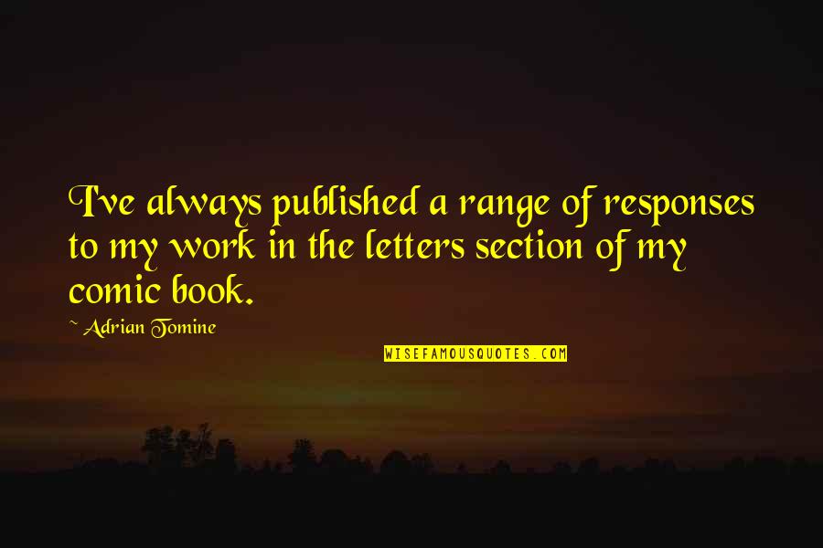 Rostrum Quotes By Adrian Tomine: I've always published a range of responses to Rostrum Quotes By Adrian Tomine: I've always published a range of responses to