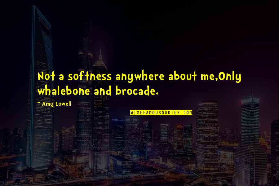 Roswell Series Quotes By Amy Lowell: Not a softness anywhere about me,Only whalebone and