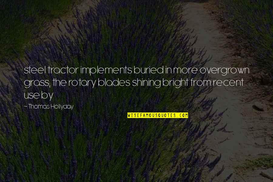 Rotary Quotes By Thomas Hollyday: steel tractor implements buried in more overgrown grass,