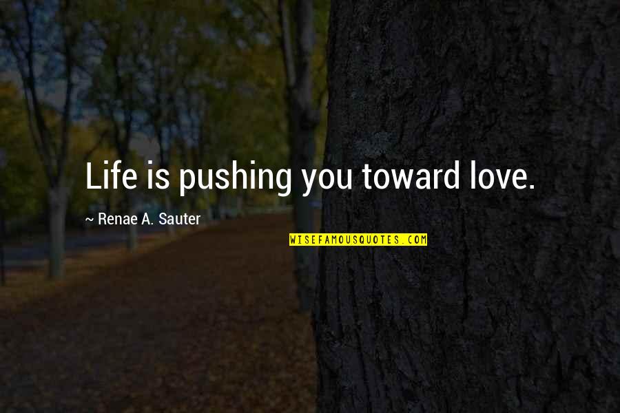 Rotates Quotes By Renae A. Sauter: Life is pushing you toward love.