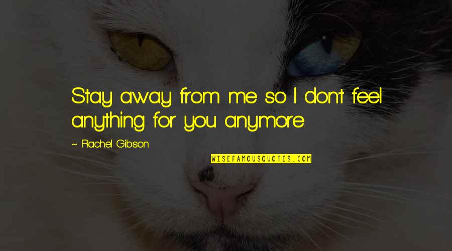 Rotelle Noodles Quotes By Rachel Gibson: Stay away from me so I don't feel Rotelle Noodles Quotes By Rachel Gibson: Stay away from me so I don't feel