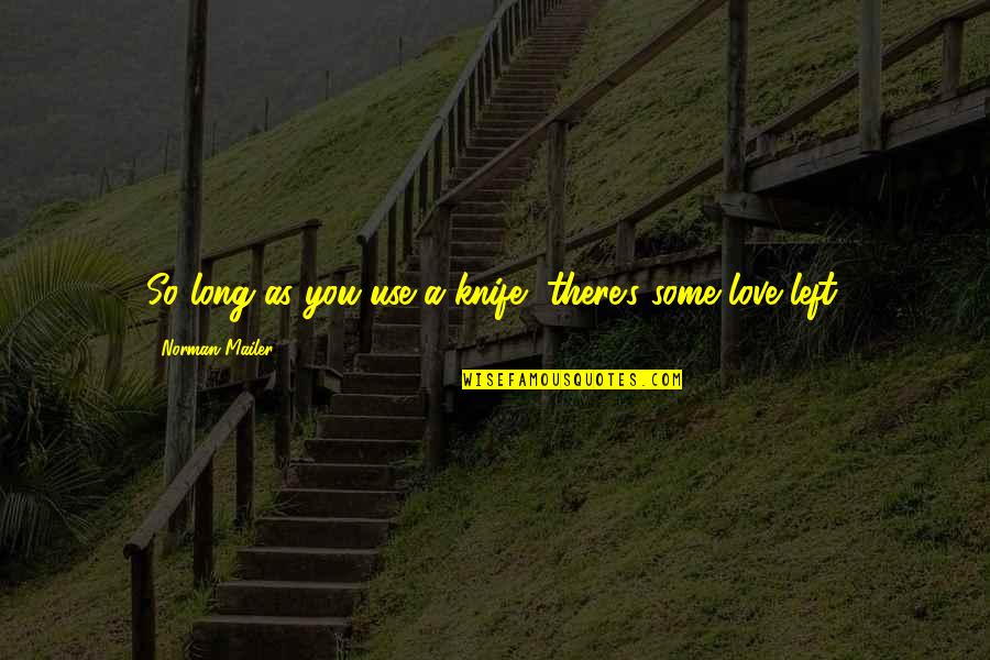 Rotfl Quotes By Norman Mailer: So long as you use a knife, there's Rotfl Quotes By Norman Mailer: So long as you use a knife, there's