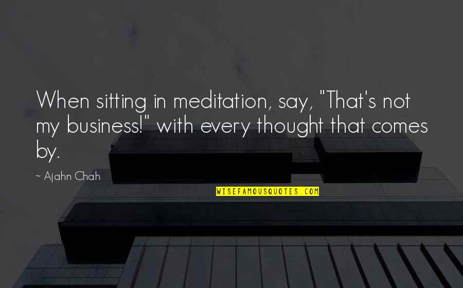 Rothbart Baranek Quotes By Ajahn Chah: When sitting in meditation, say, "That's not my
