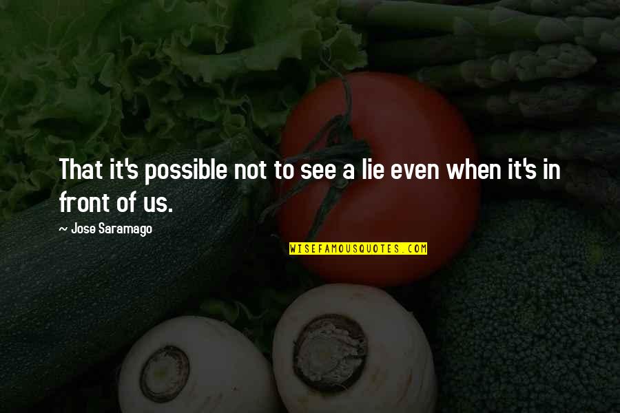 Rothberger Travel Quotes By Jose Saramago: That it's possible not to see a lie