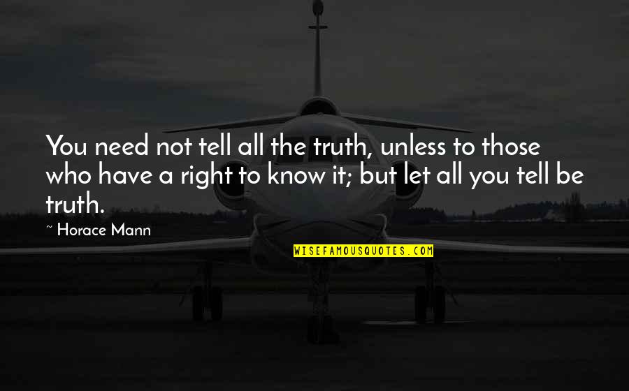 Rothera Dowson Quotes By Horace Mann: You need not tell all the truth, unless Rothera Dowson Quotes By Horace Mann: You need not tell all the truth, unless
