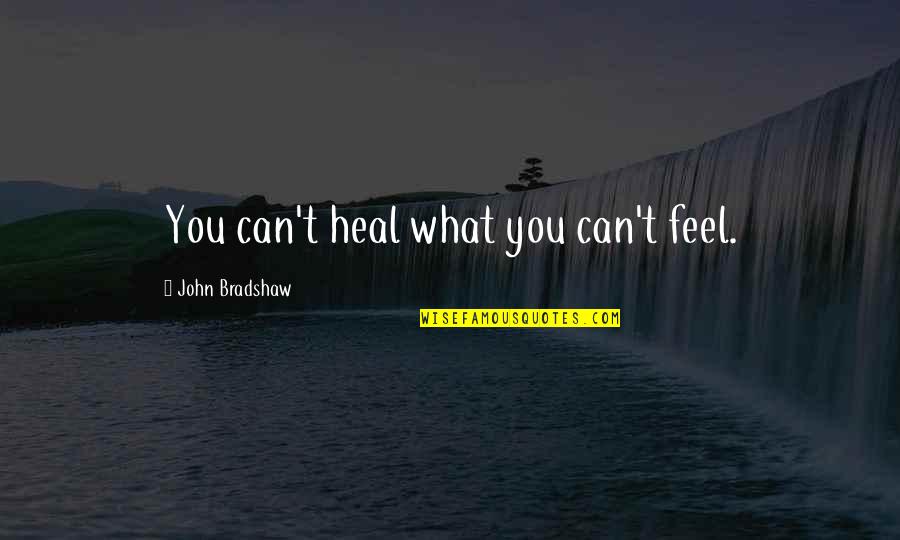 Rothkopf Associates Quotes By John Bradshaw: You can't heal what you can't feel.