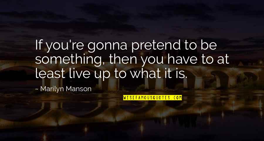 Rotomolded Products Quotes By Marilyn Manson: If you're gonna pretend to be something, then