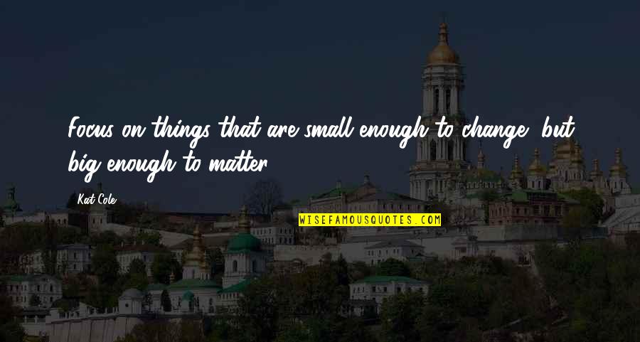 Rotondaro Immobili Quotes By Kat Cole: Focus on things that are small enough to