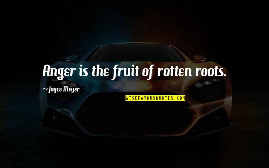 Rotten Quotes By Joyce Meyer: Anger is the fruit of rotten roots.