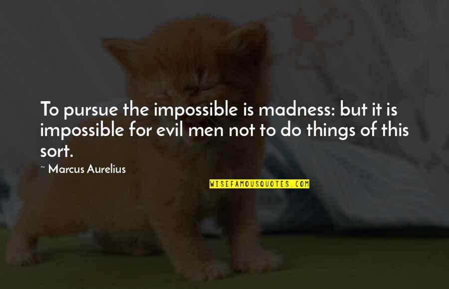 Rouberto Quotes By Marcus Aurelius: To pursue the impossible is madness: but it Rouberto Quotes By Marcus Aurelius: To pursue the impossible is madness: but it