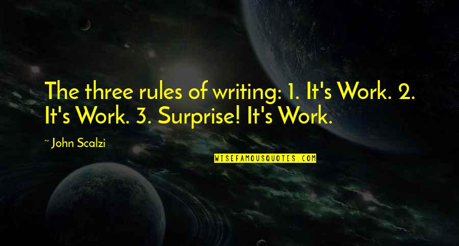 Rough Week Inspirational Quotes By John Scalzi: The three rules of writing: 1. It's Work.