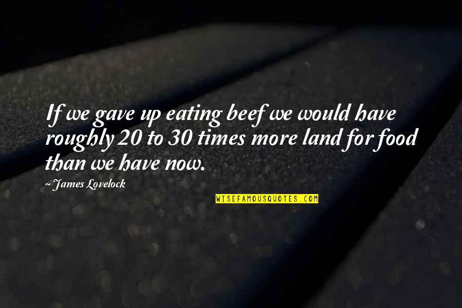 Roughly Quotes By James Lovelock: If we gave up eating beef we would Roughly Quotes By James Lovelock: If we gave up eating beef we would