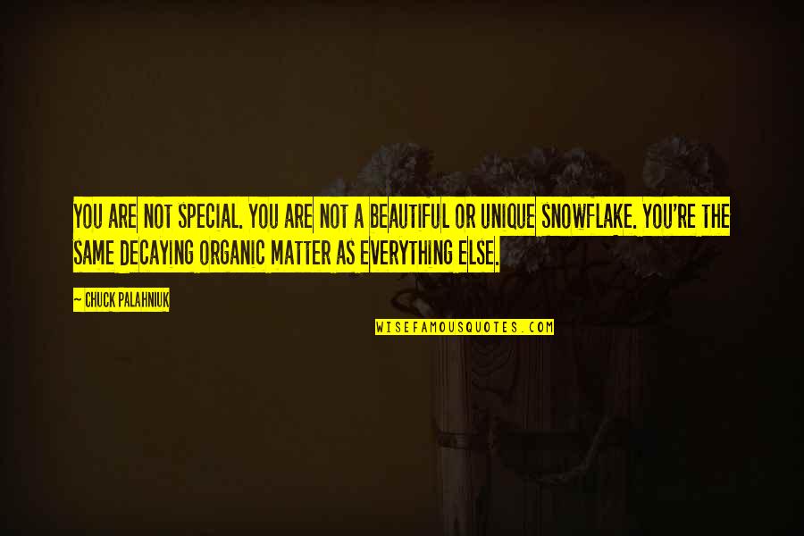 Roulotes Quotes By Chuck Palahniuk: You are not special. You are not a Roulotes Quotes By Chuck Palahniuk: You are not special. You are not a