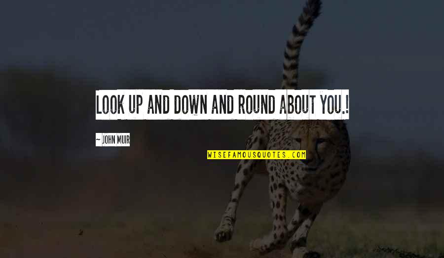 Round Up Quotes By John Muir: Look up and down and round about you.!