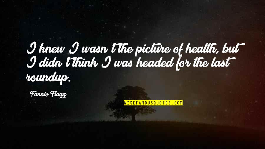 Roundup Quotes By Fannie Flagg: I knew I wasn't the picture of health,