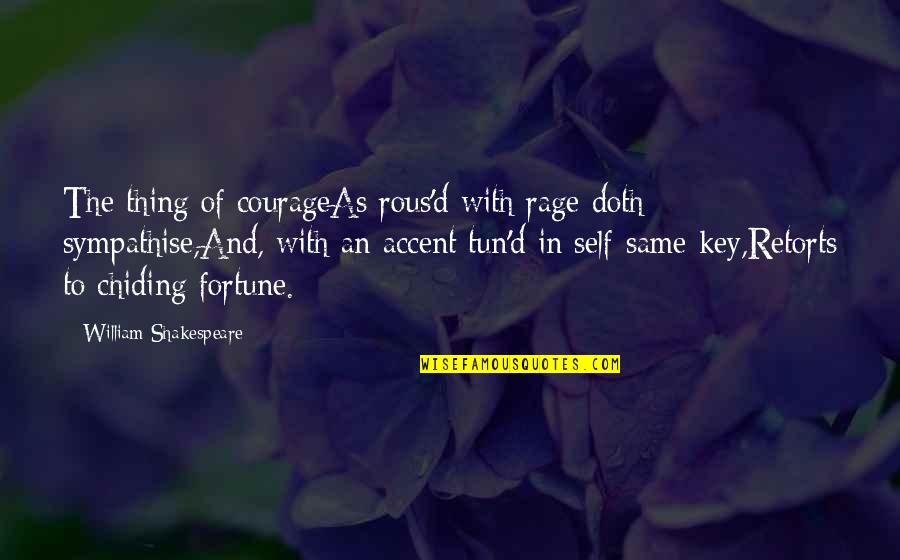 Rous'd Quotes By William Shakespeare: The thing of courageAs rous'd with rage doth