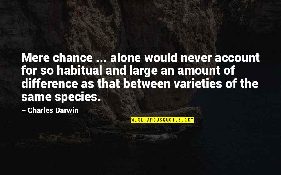Rousselin Ou Quotes By Charles Darwin: Mere chance ... alone would never account for