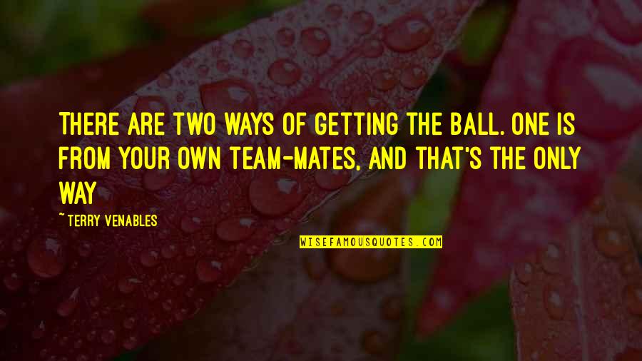 Roussillion Quotes By Terry Venables: There are two ways of getting the ball.