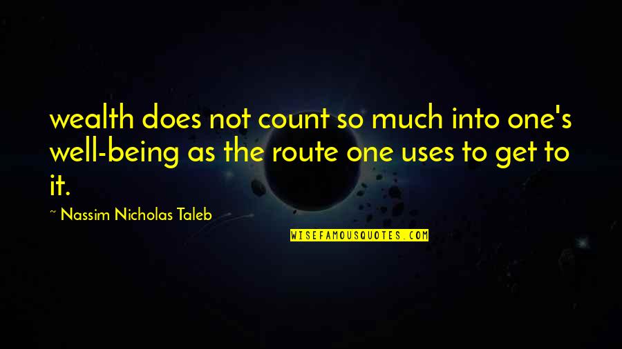 Route Quotes By Nassim Nicholas Taleb: wealth does not count so much into one's