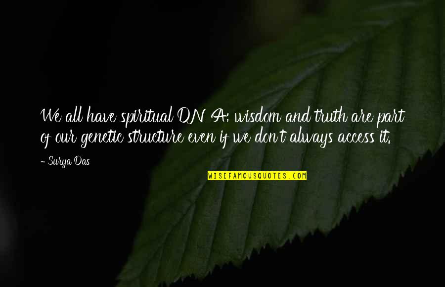 Routeam Quotes By Surya Das: We all have spiritual DNA; wisdom and truth Routeam Quotes By Surya Das: We all have spiritual DNA; wisdom and truth