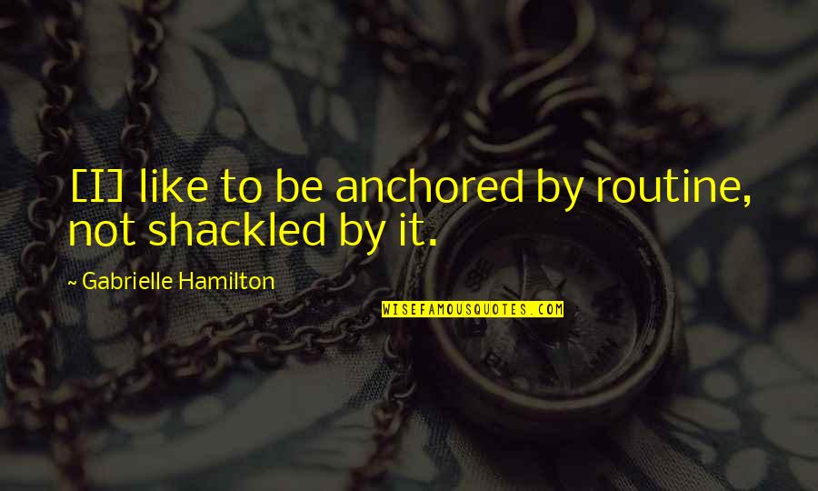 Routine Quotes By Gabrielle Hamilton: [I] like to be anchored by routine, not