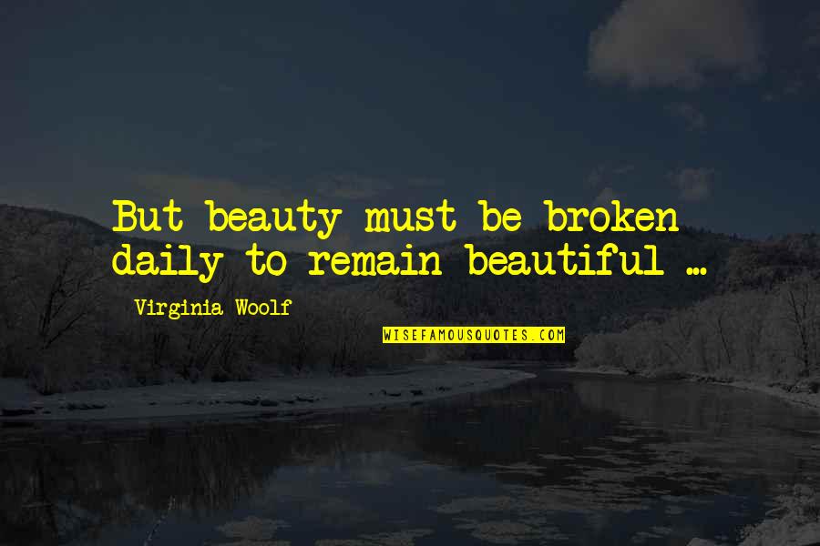 Routinization Synonym Quotes By Virginia Woolf: But beauty must be broken daily to remain