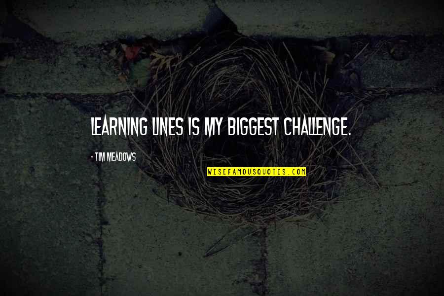 Rovigo Sprl Quotes By Tim Meadows: Learning lines is my biggest challenge. Rovigo Sprl Quotes By Tim Meadows: Learning lines is my biggest challenge.