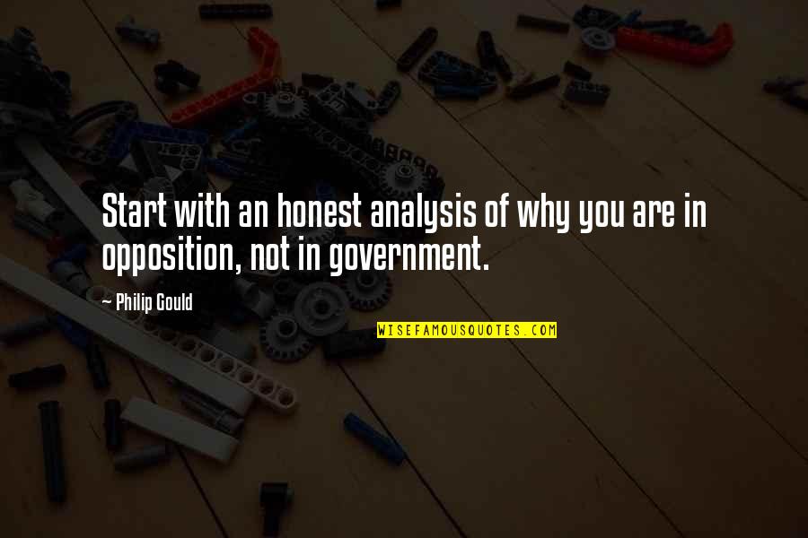 Rovinare In English Quotes By Philip Gould: Start with an honest analysis of why you